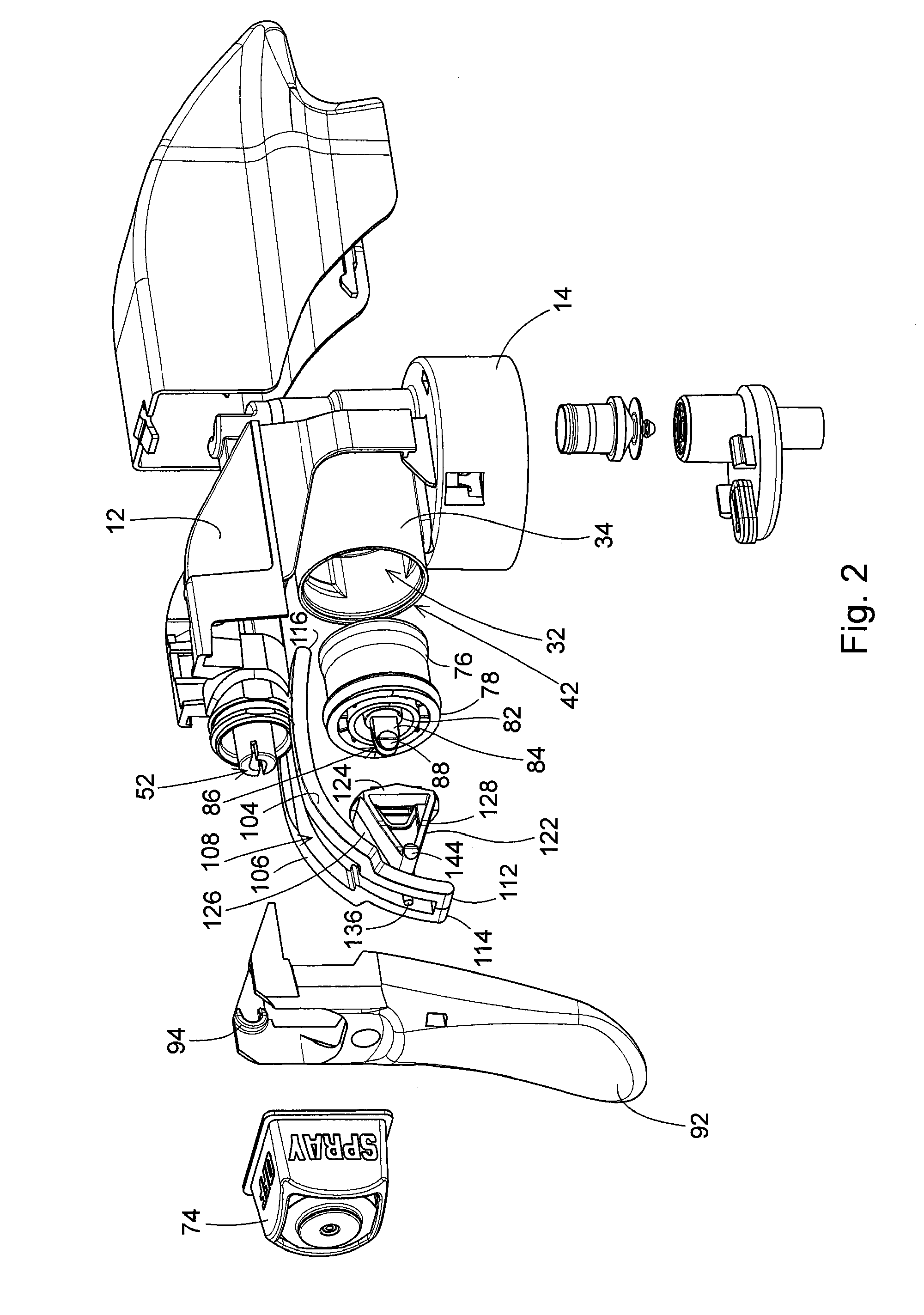 Break-Away Spring and Piston Rod for a Trigger Sprayer