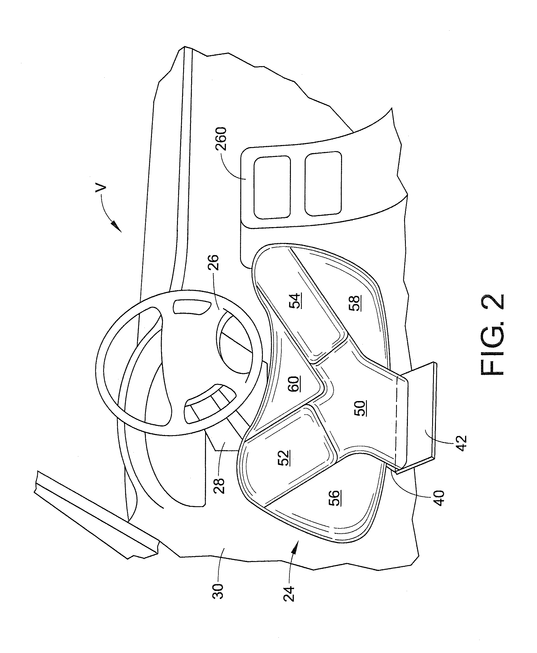 Multi-chamber knee airbag