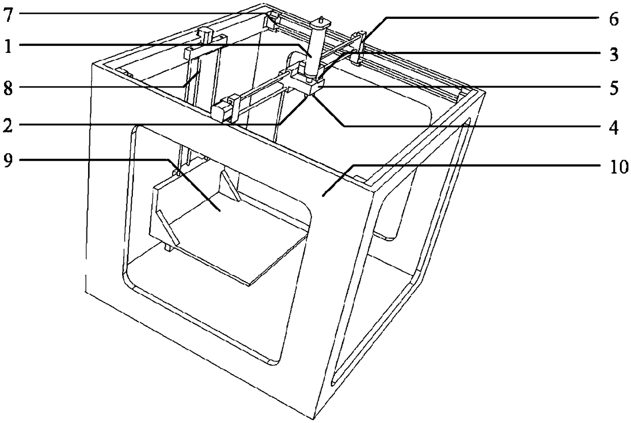 Printer combining direct writing type printing and hot melting deposition type printing and printing method