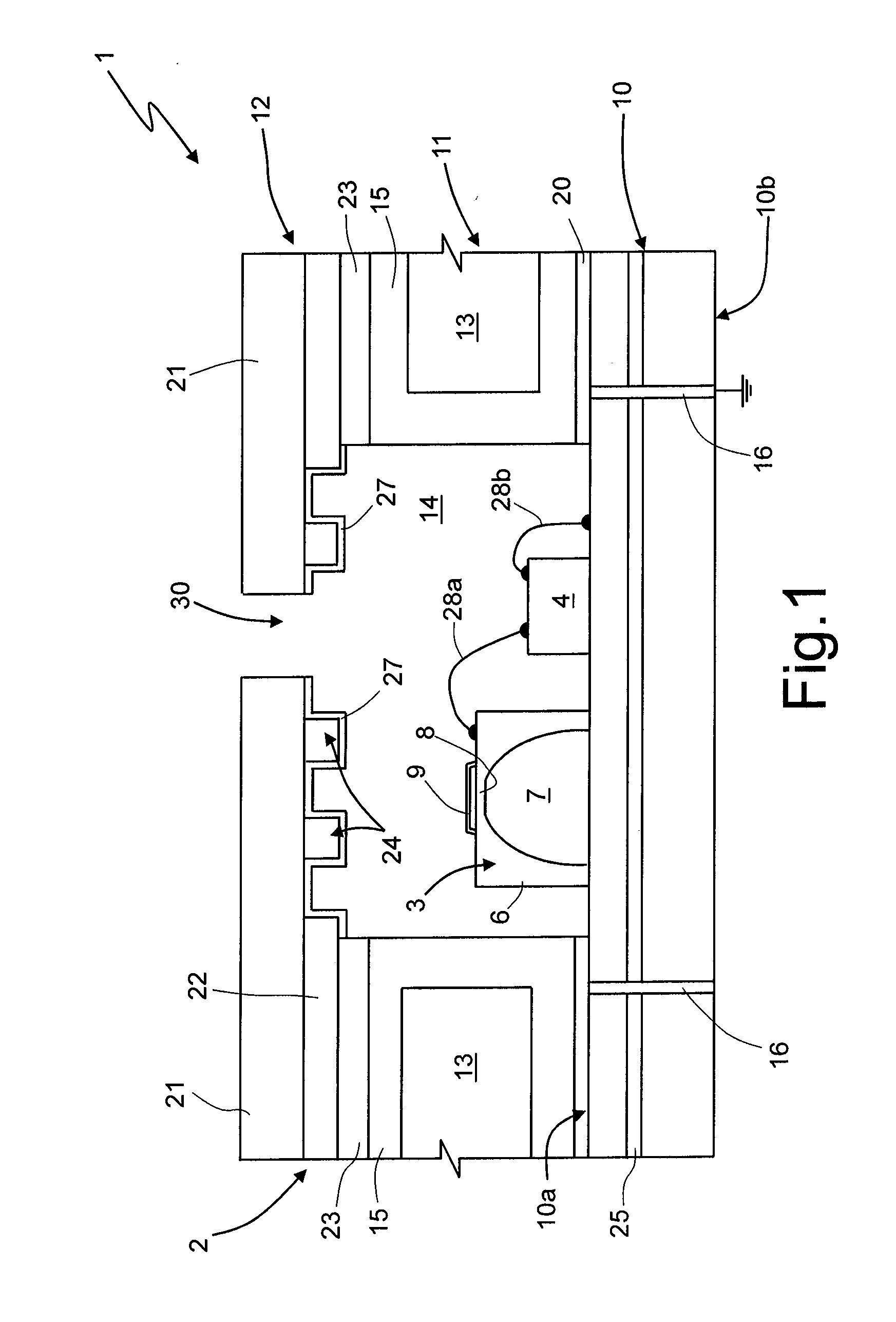 Encapsulated micro-electro-mechanical device, in particular a MEMS acoustic transducer