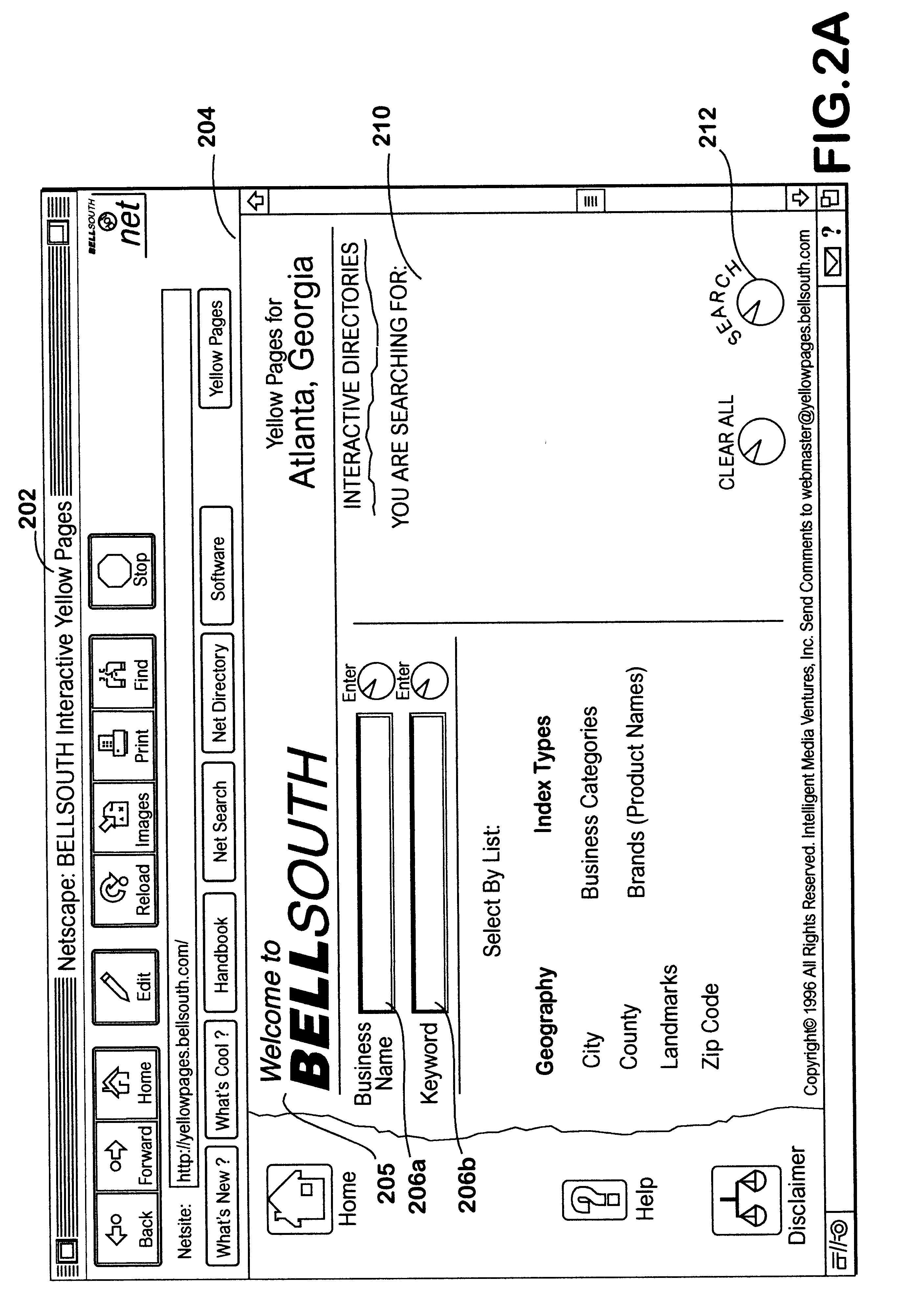 Method and system for processing a memory map to provide listing information representing data within a database