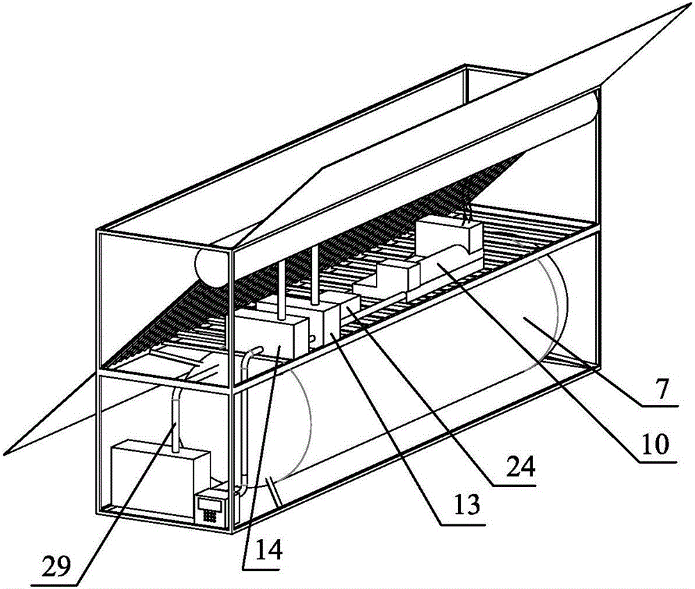 LNG fuel and solar energy combined movable shore-based power supply system