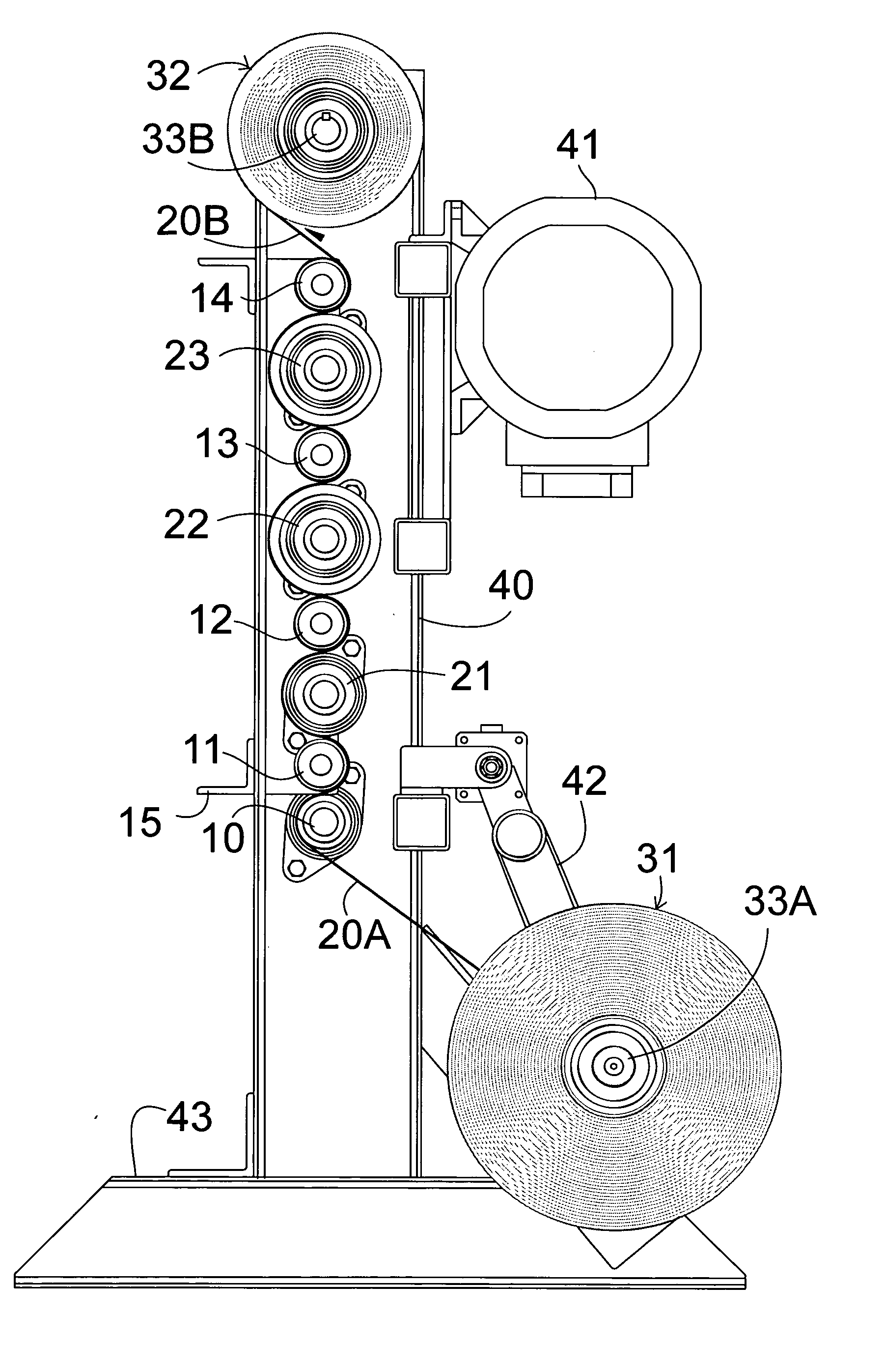 Pre-stretched wrapping film roll with entrapped air and method