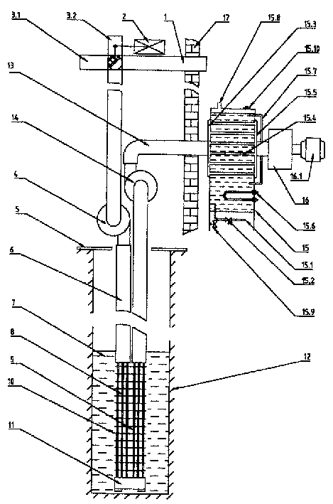 Heat-exchanging air-conditioner for indoor air and underground thermostatic layers