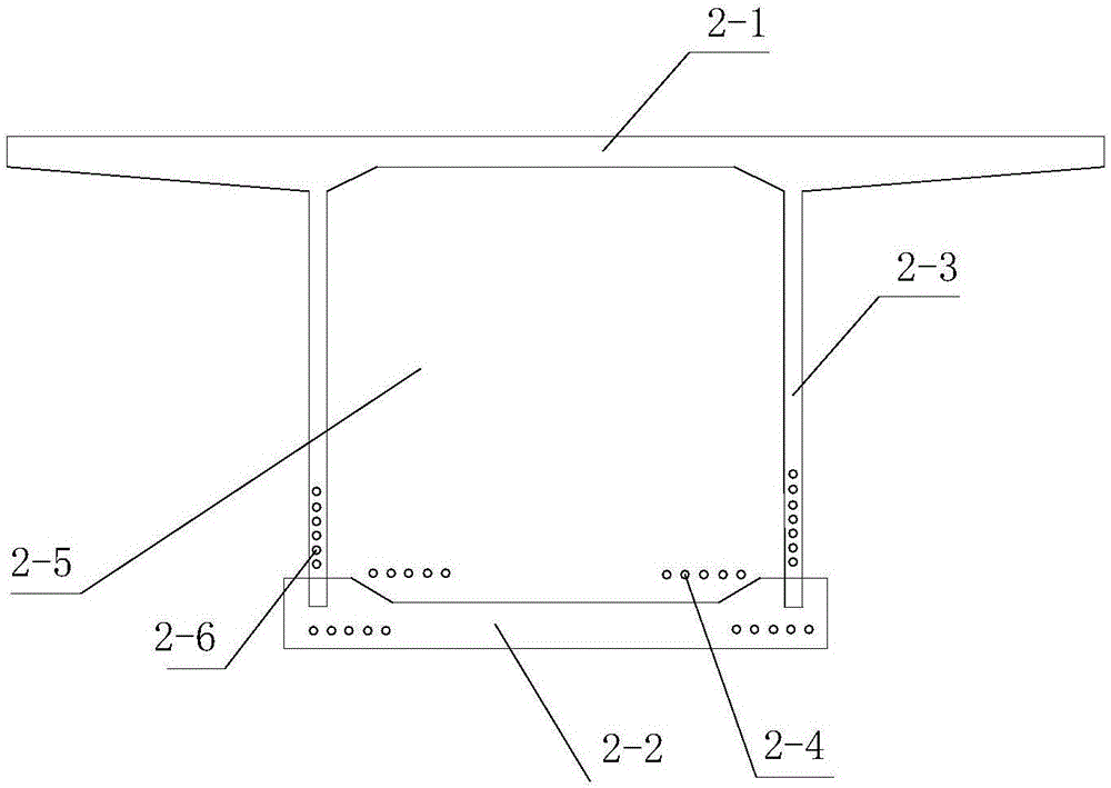 Continuous beam structure provided with V-shaped webs and construction method of continuous beam structure