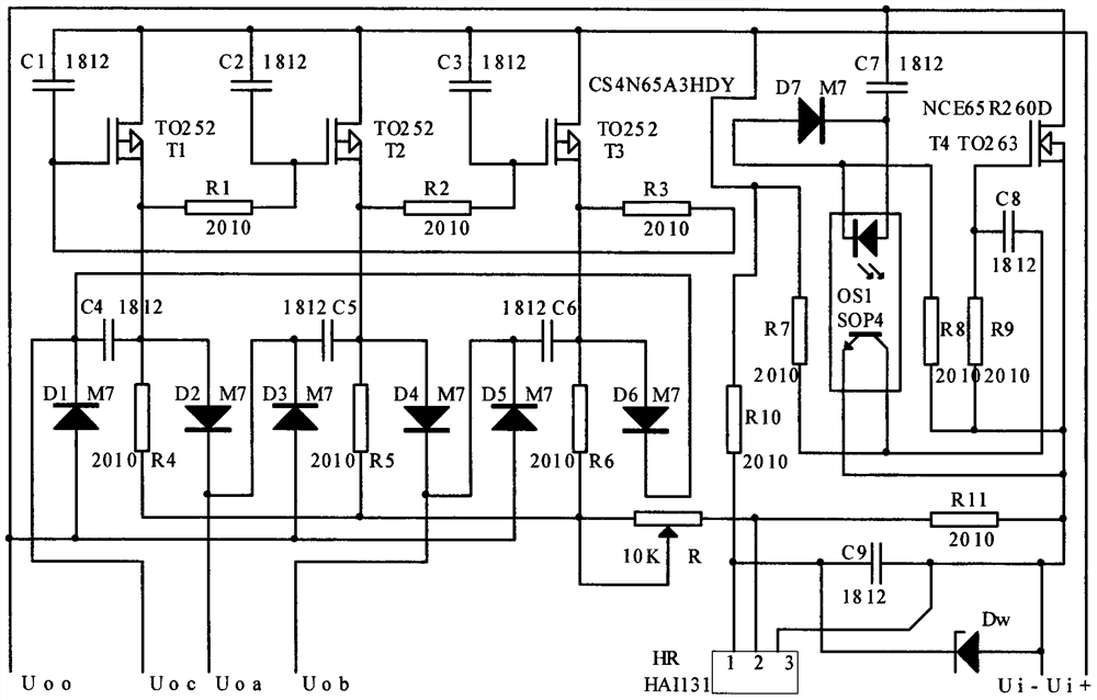 Three-phase synchronous motor DC converter