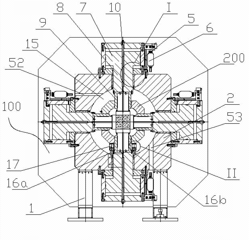 Multifunctional true triaxial flow solid coupling pressure chamber