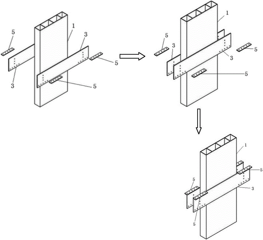 Multi-cavity concrete filled steel tube combination column and steel beam bolt joint and assembly method