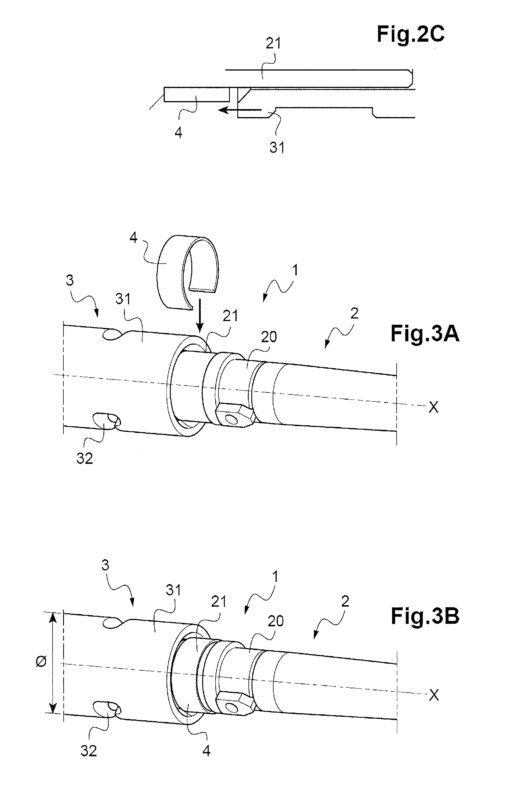 Connection assembly with bayonet locking of the connection elements