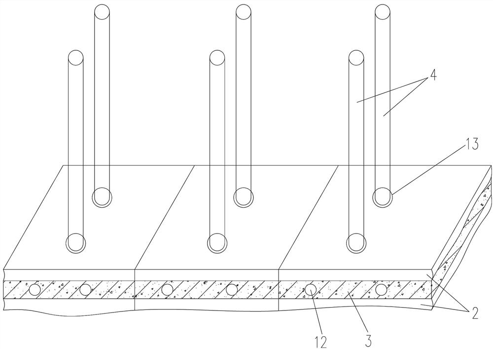 Novel gabion retaining wall capable of dissipating energy and greening and construction method