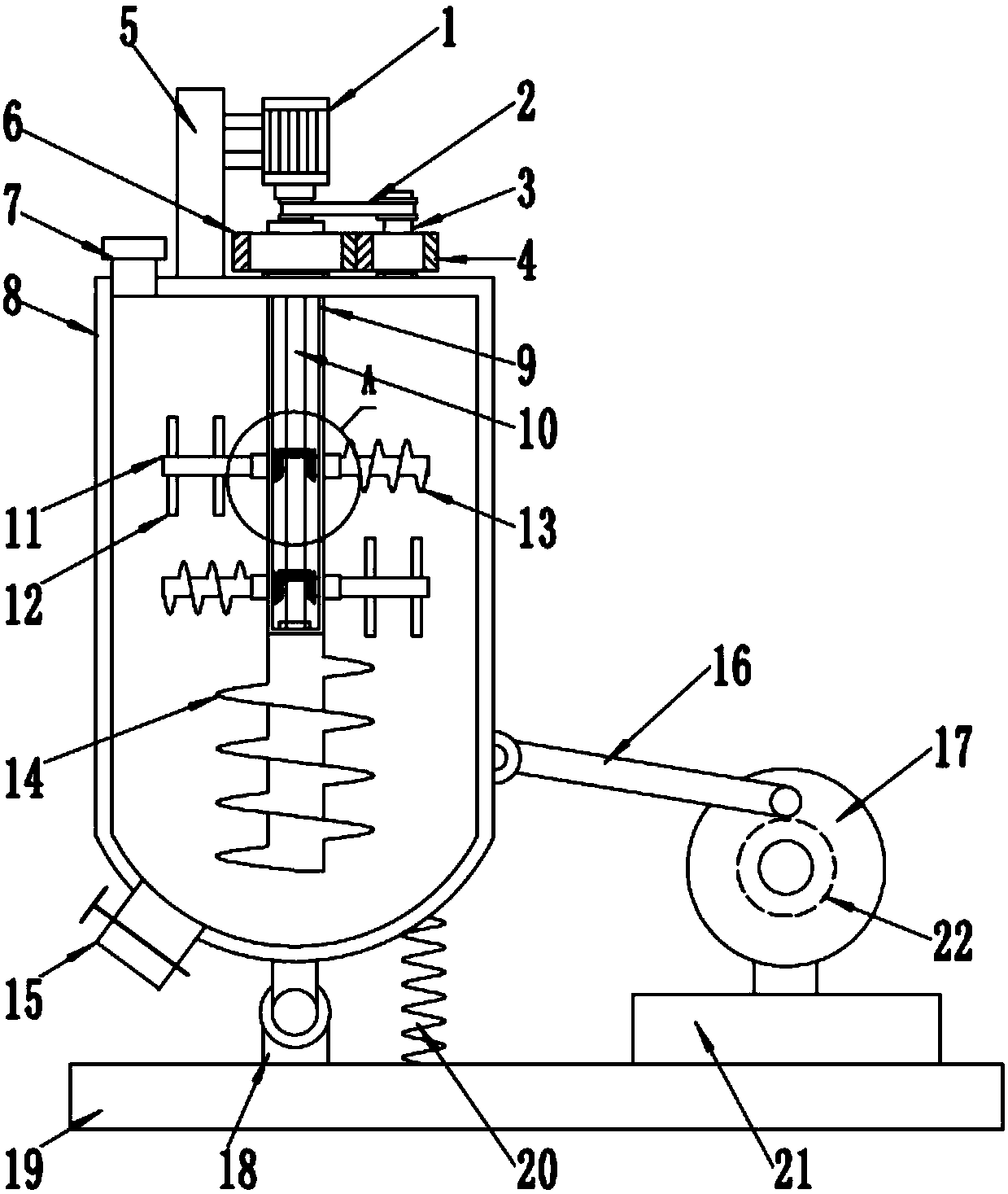 Cement sand agitation device for municipal road pavement