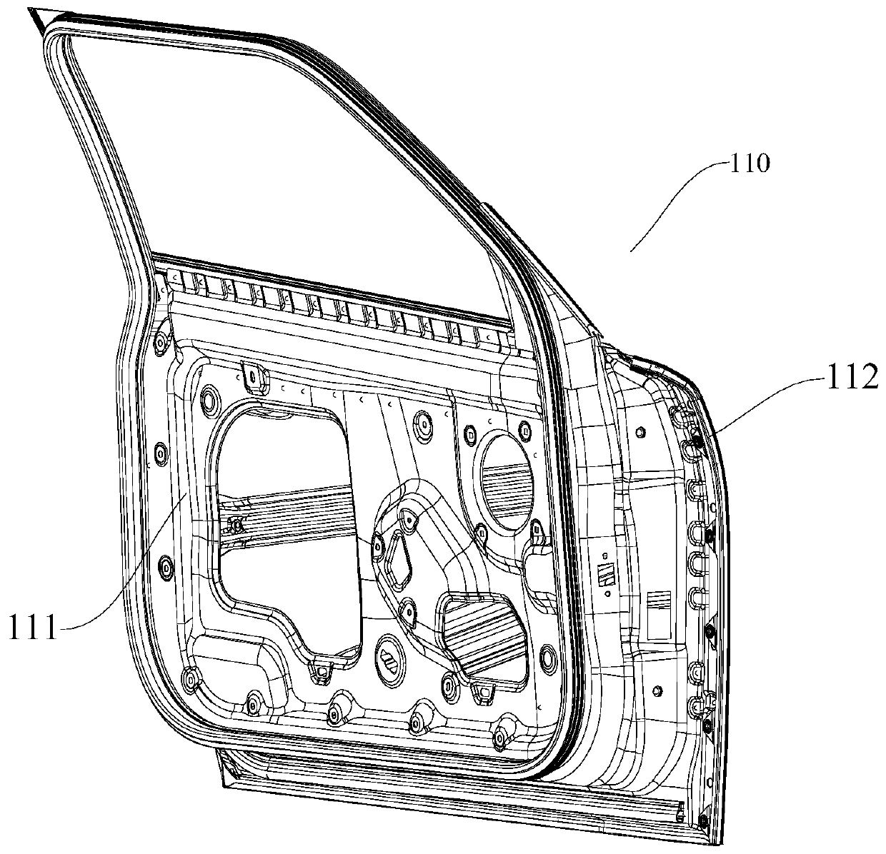 Vehicle door, vehicle body and vehicle