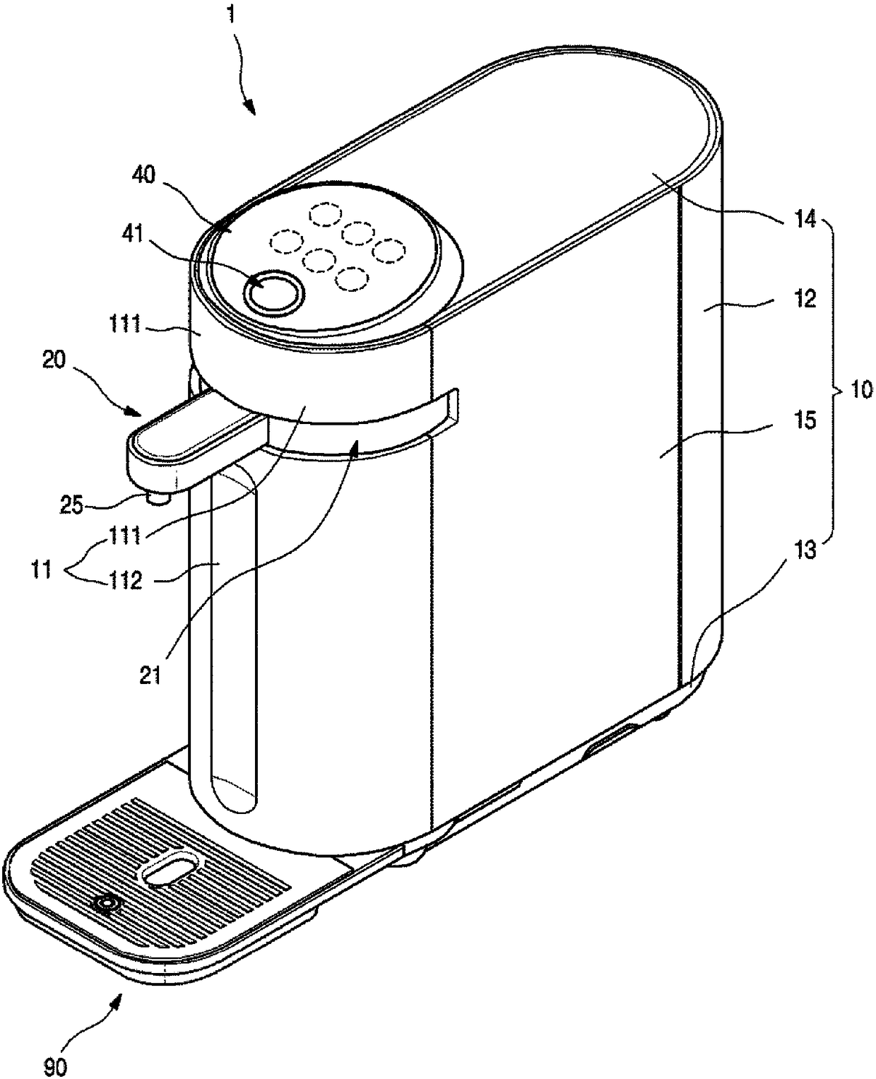 Water purifier and hot water tank for water purifier