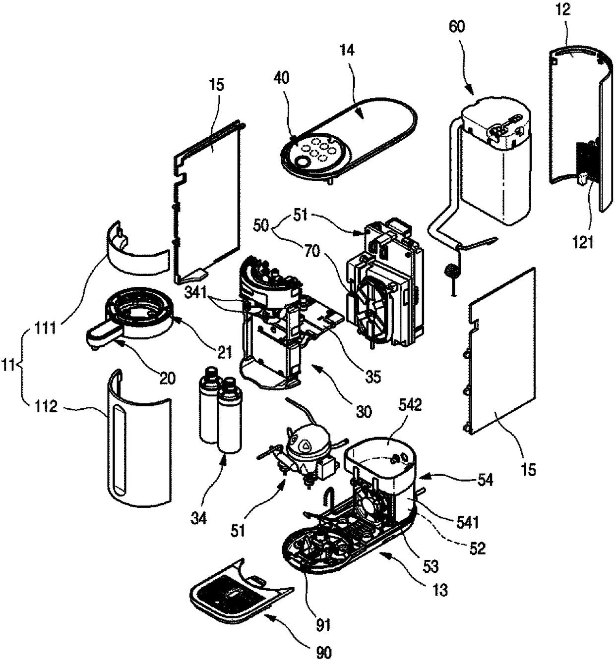 Water purifier and hot water tank for water purifier