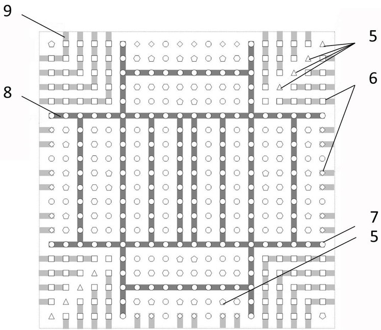 Wiring structure and method for wafer substrate standard integration area suitable for on-chip integration