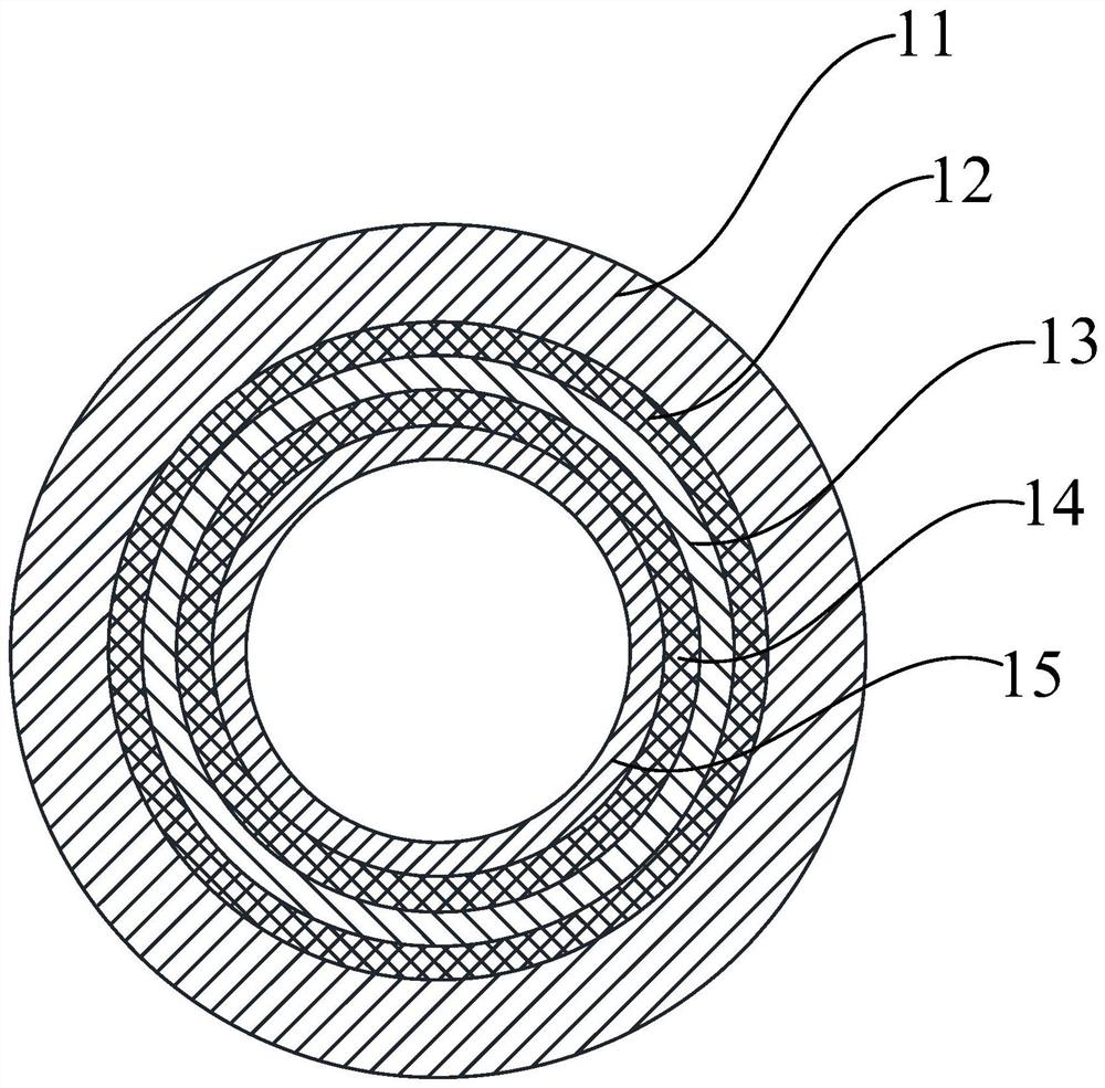 Multilayer composite nylon hydrogen supply pipeline assembly and fuel cell electric vehicle comprising same