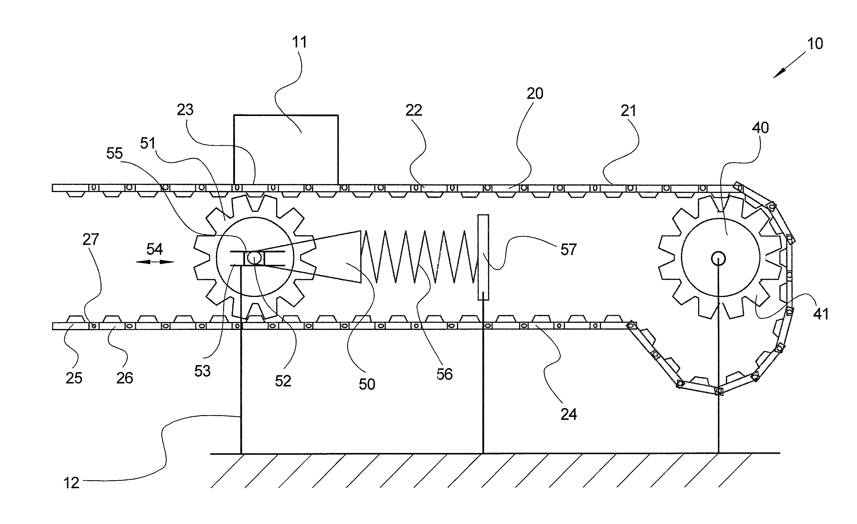 Chain conveyor having damping device