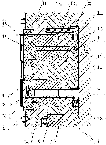 Milk powder cover in-mold labeling delayed ejection mold structure