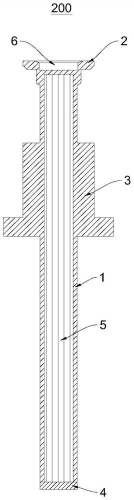 Sound wave communication rod with heat insulation and sound conduction functions and flow measuring device