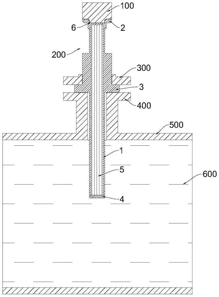 Sound wave communication rod with heat insulation and sound conduction functions and flow measuring device