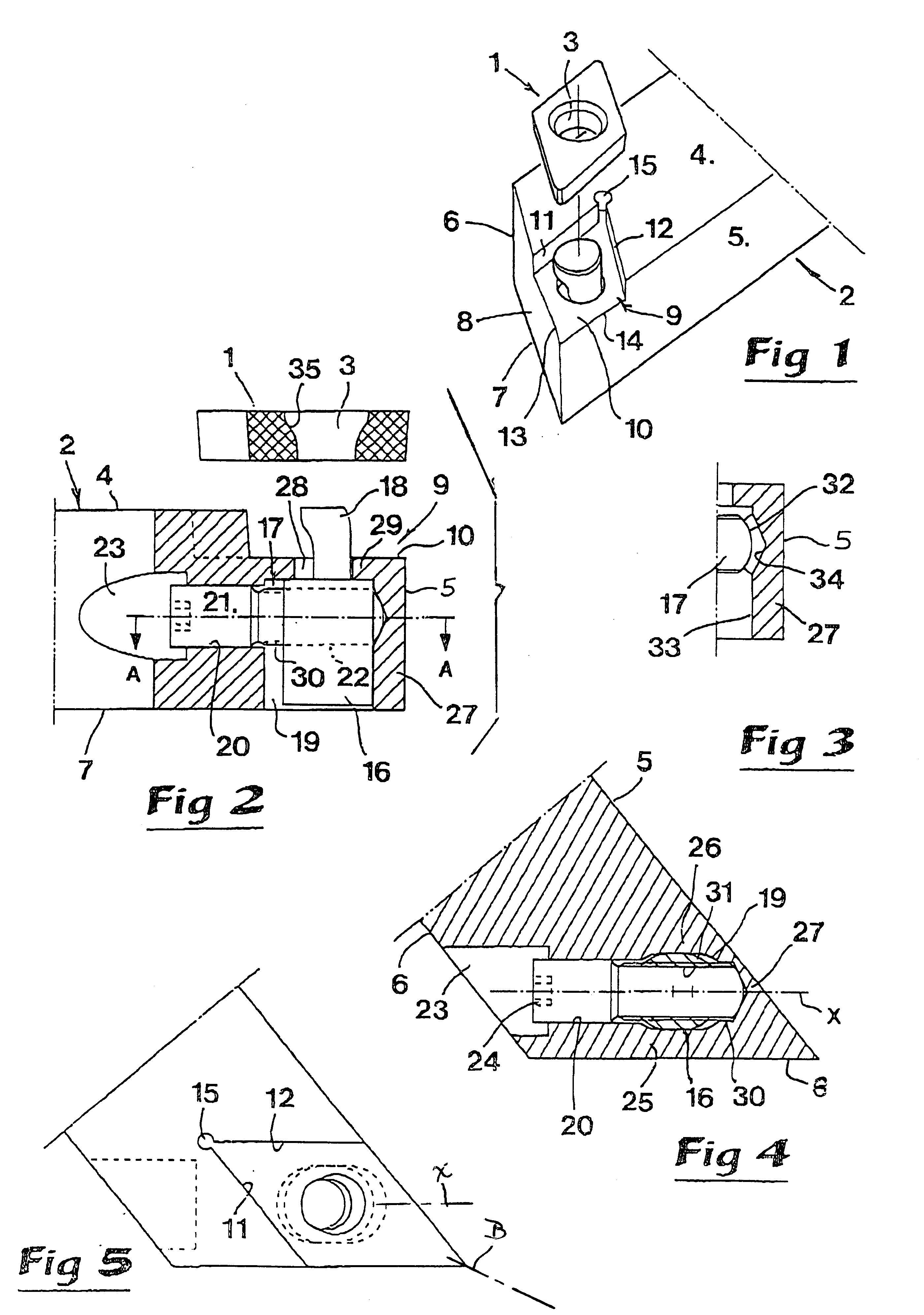 Tool for chip removing machining having a screw-actuated clamp