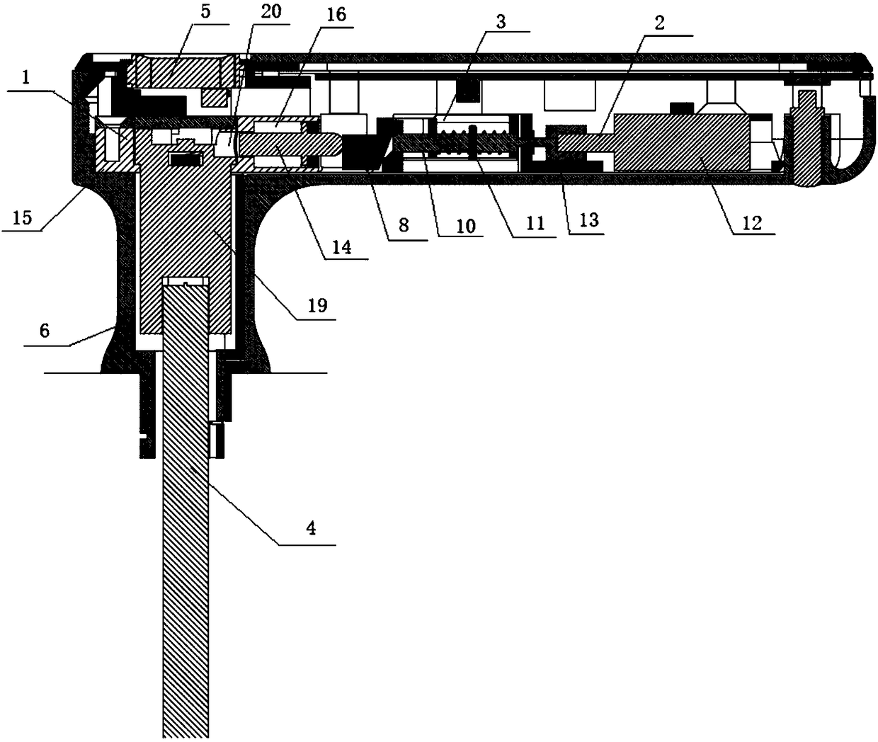 Electronic lock handle with inbuilt clutch