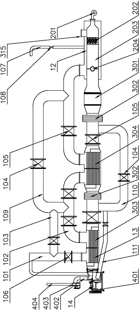 Waste gas treatment device of pre-roll-coating aluminum roll production line