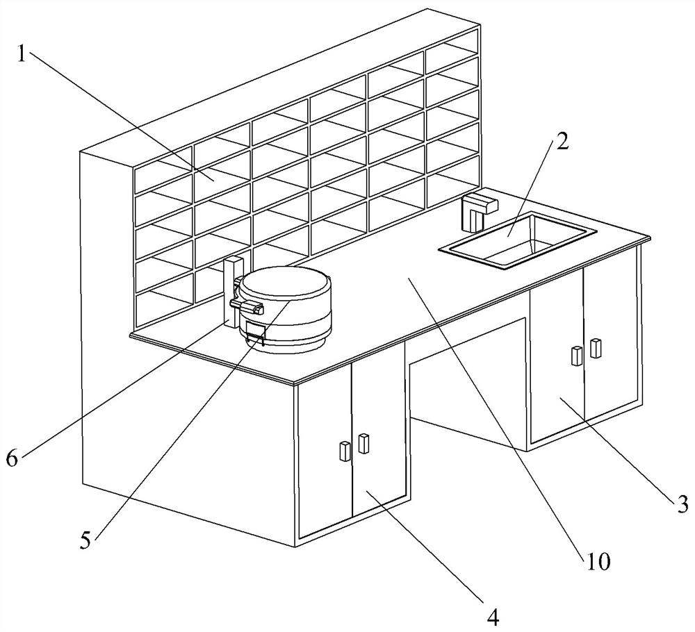 A workbench for crushing and processing animal tissue samples