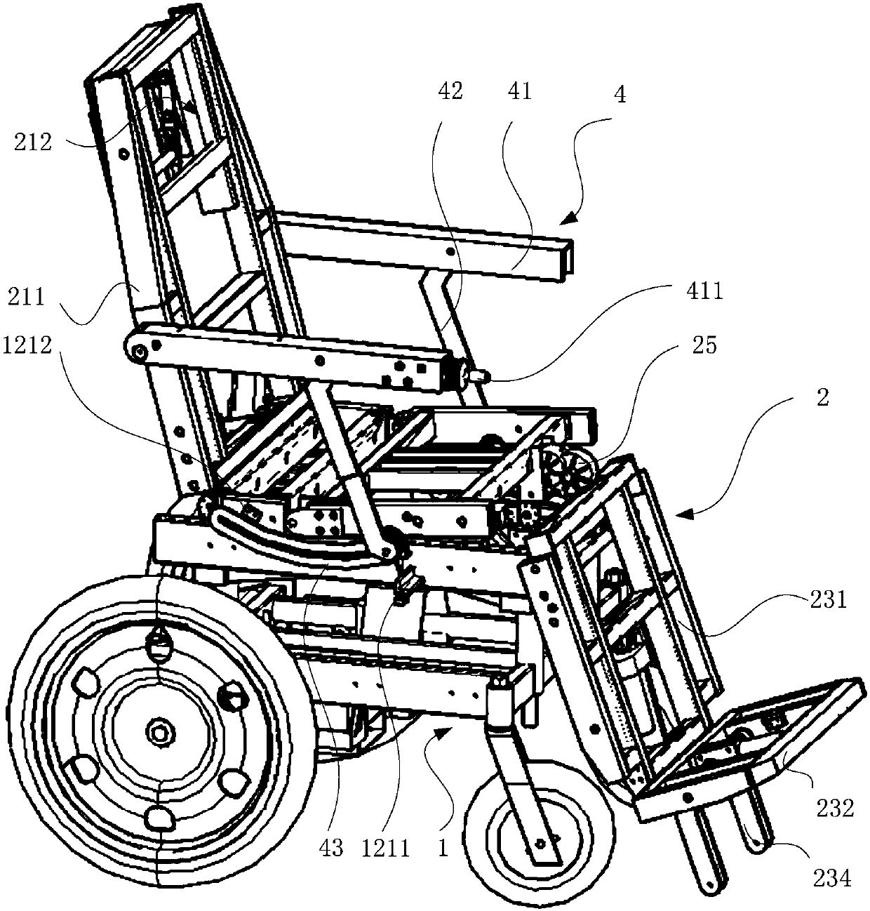 Wheelchair and wheelchair combined bed