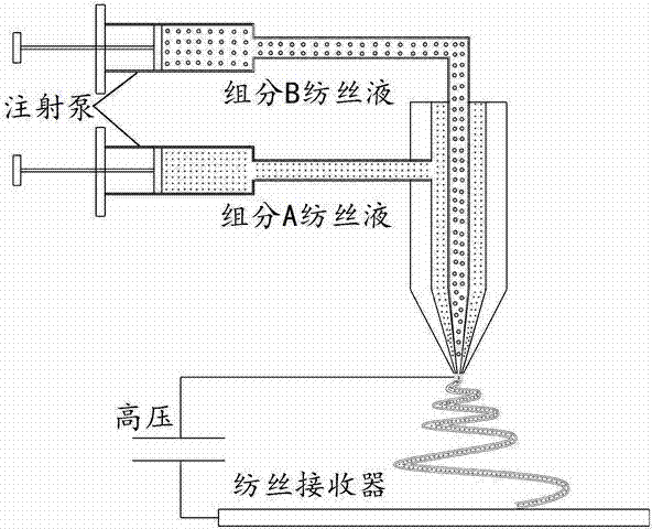 Low-temperature solid oxide fuel cell cathode in core-shell nano fiber structure and electrostatic spinning preparation method thereof