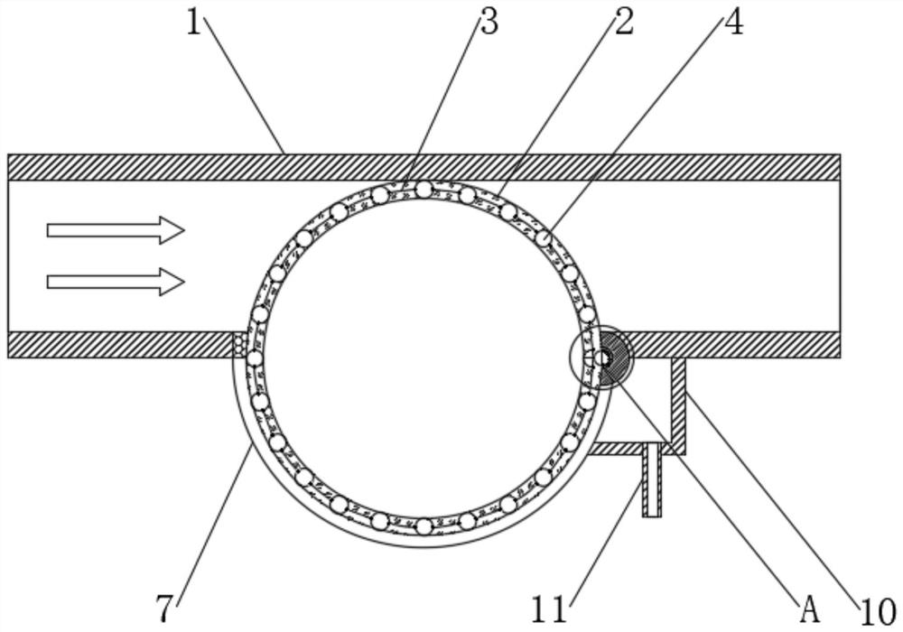 Self-extrusion deoiling oil-containing waste gas filtering pipeline