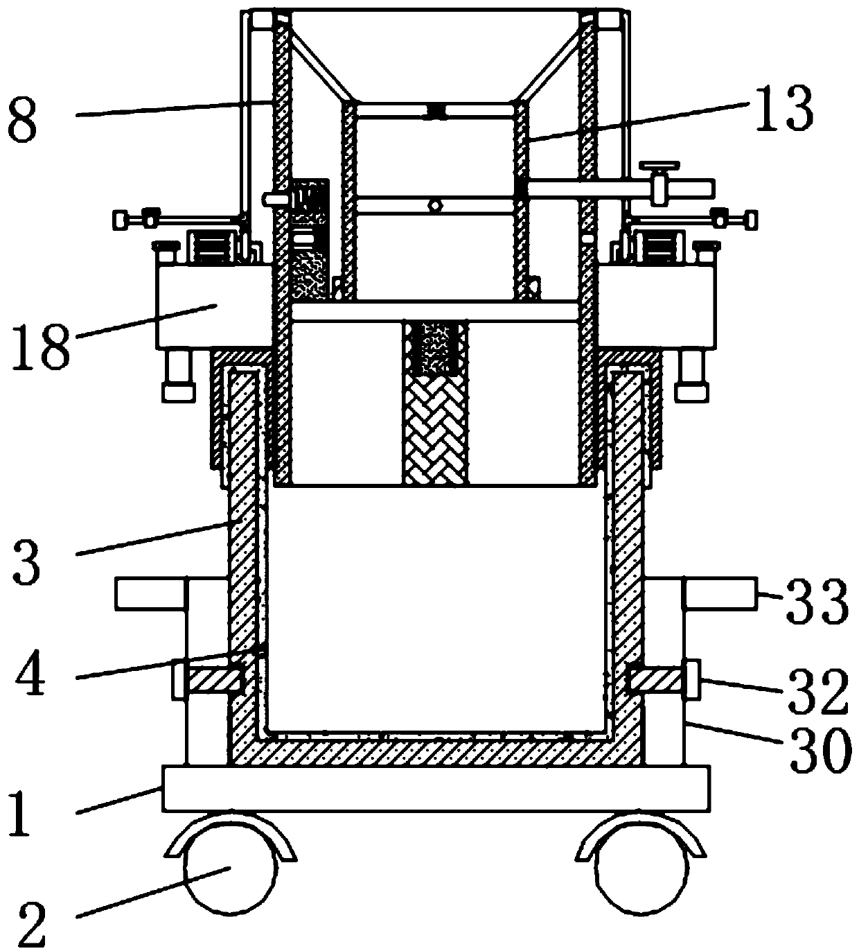 Vomit receiving device used in gastroenterology department