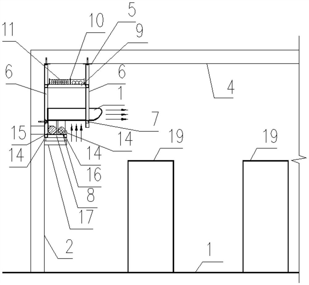 Room side hanging type air conditioner and equipment support integrated structure for rail transit equipment