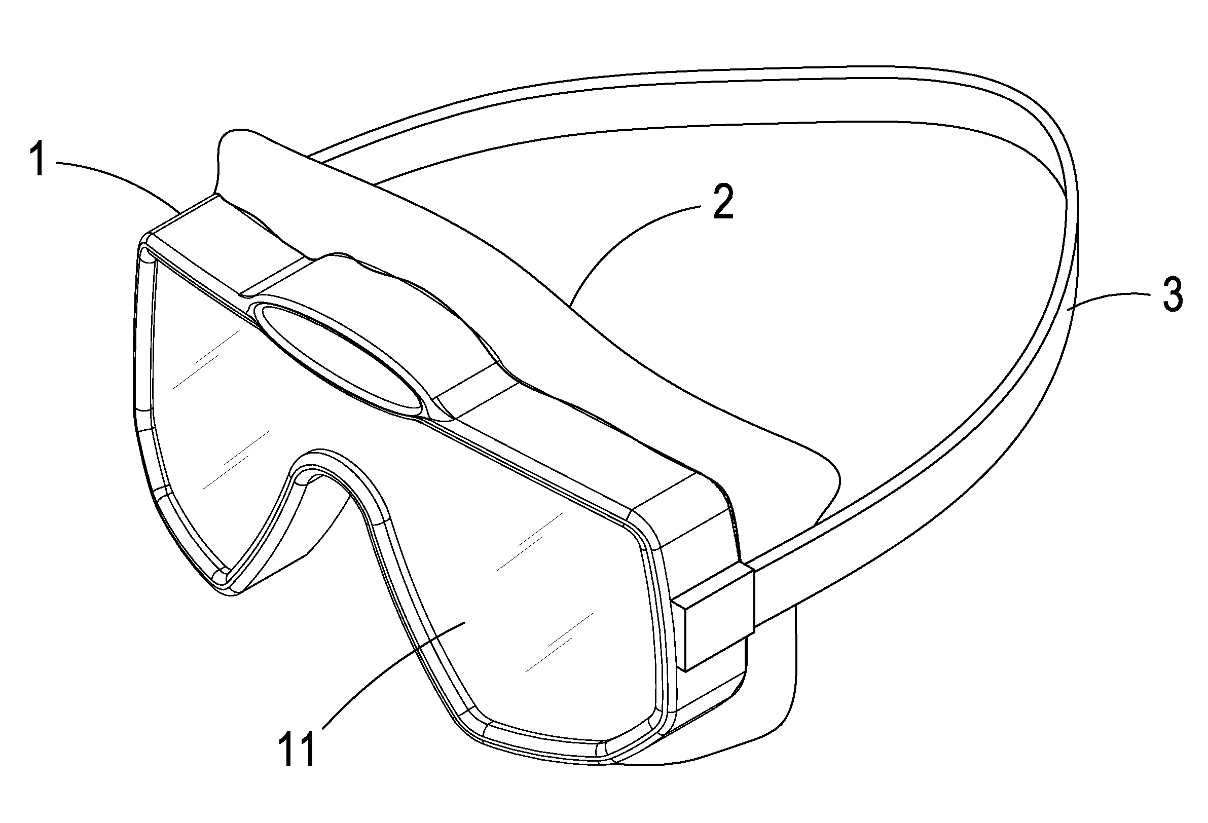 Scuba mask structure and manufacturing process thereof