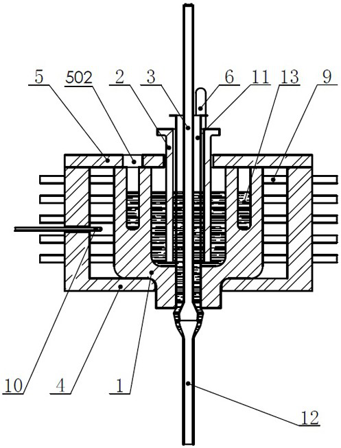 Drawing device and method for small-batch multi-variety high-uniformity glass tubes