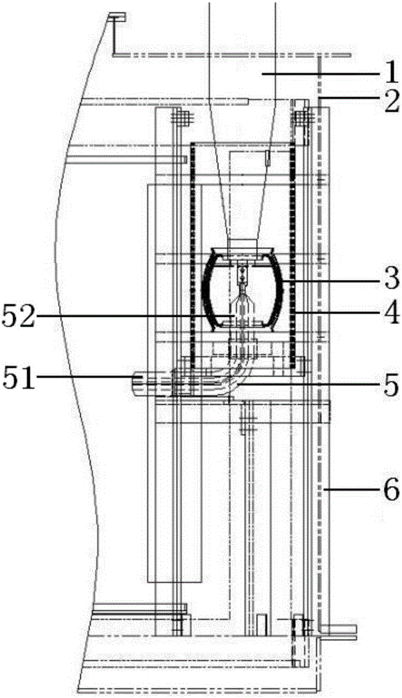 High-voltage line outlet structure of electric reactor at voltage of less than or equal to 500kV