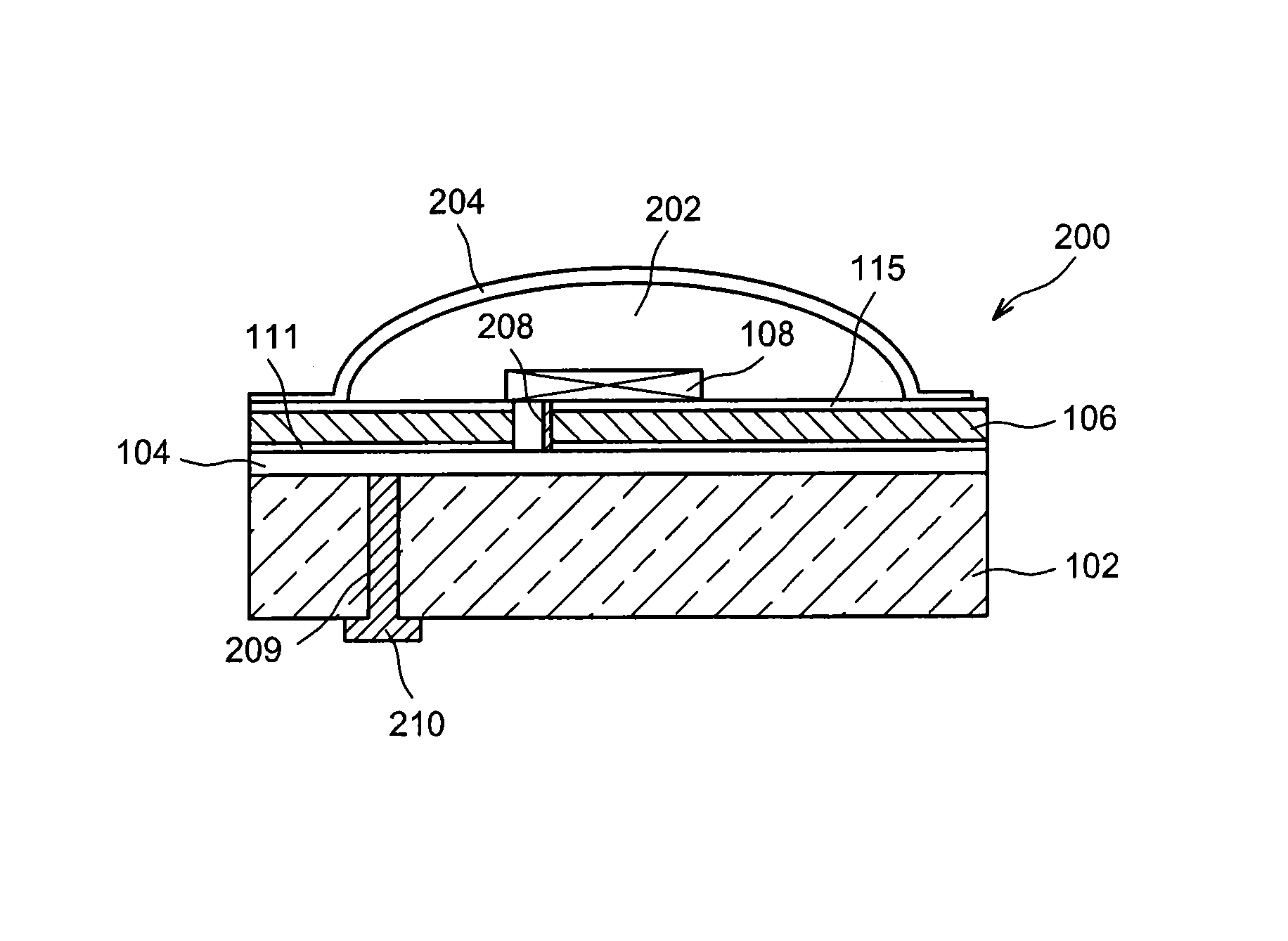 Structure for hermetic encapsulation of a device and an electronic component