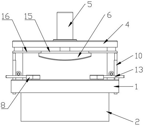 Stamping device for automobile bumper machining