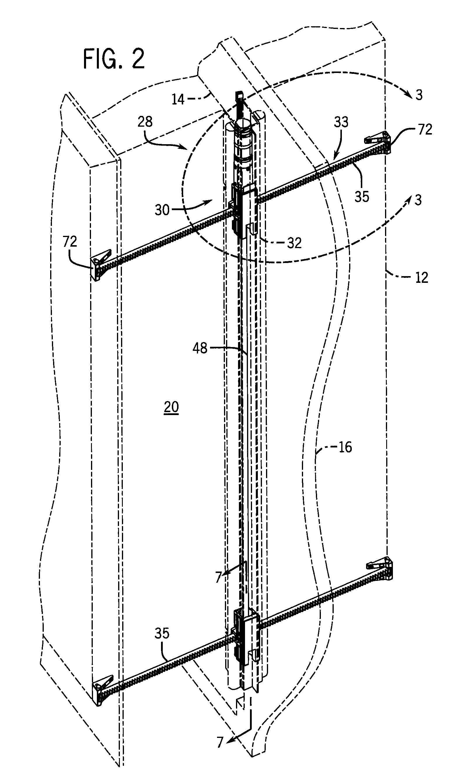 Slide-out room system having wall-mounted drive mechanisms