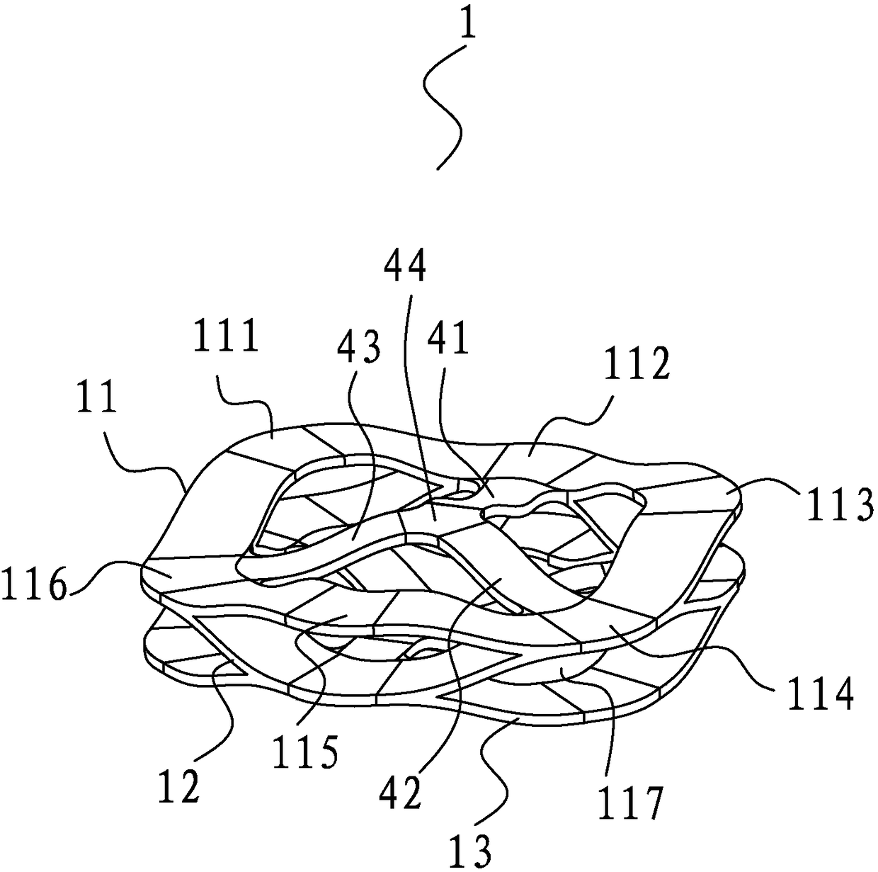 A kind of honeycomb damping device and shoe sole