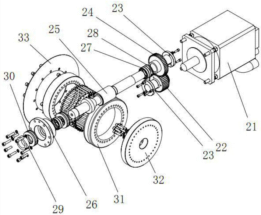 Drive system of three-face rotation workbench