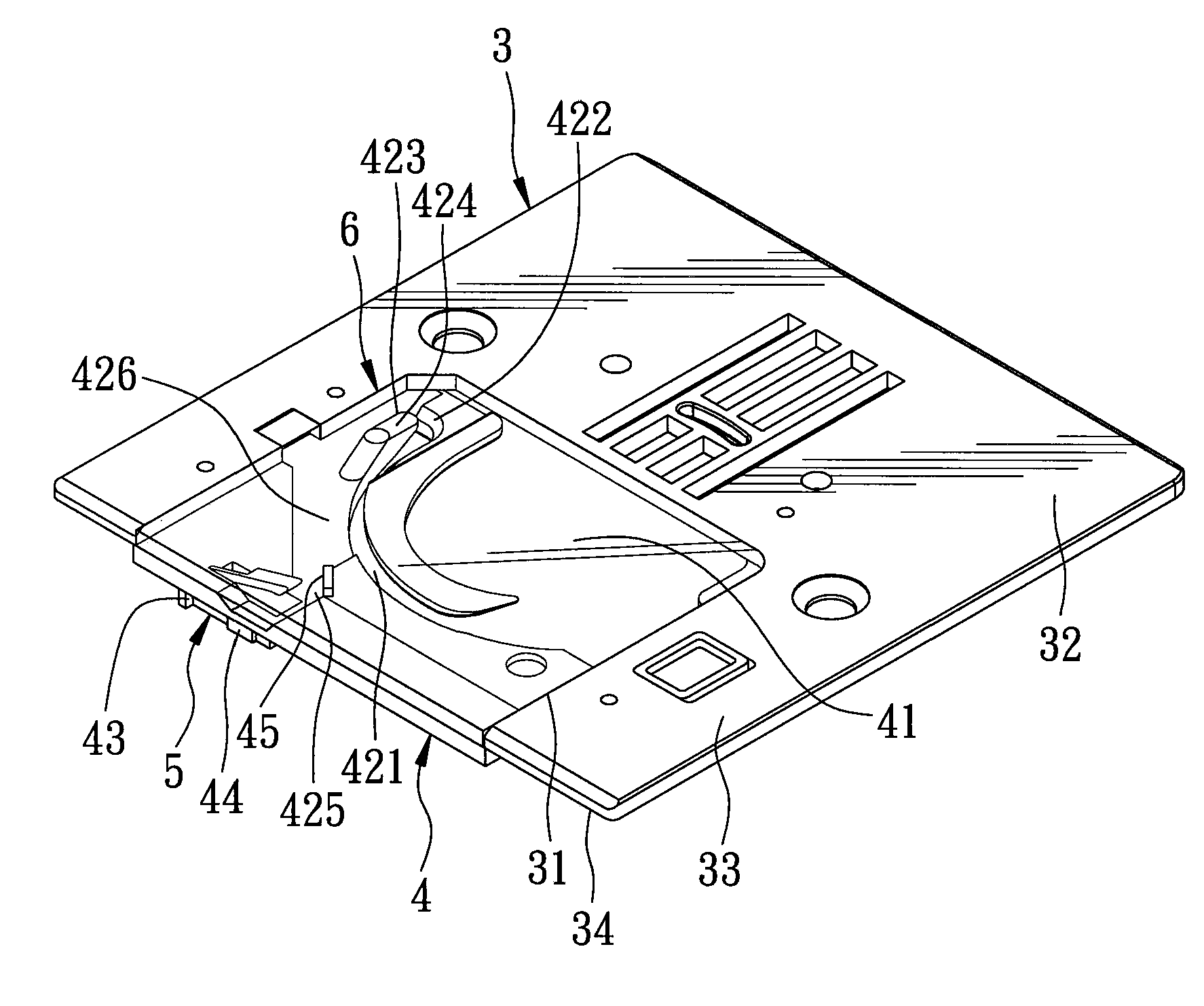 Stationary thread-cutting device for a sewing machine