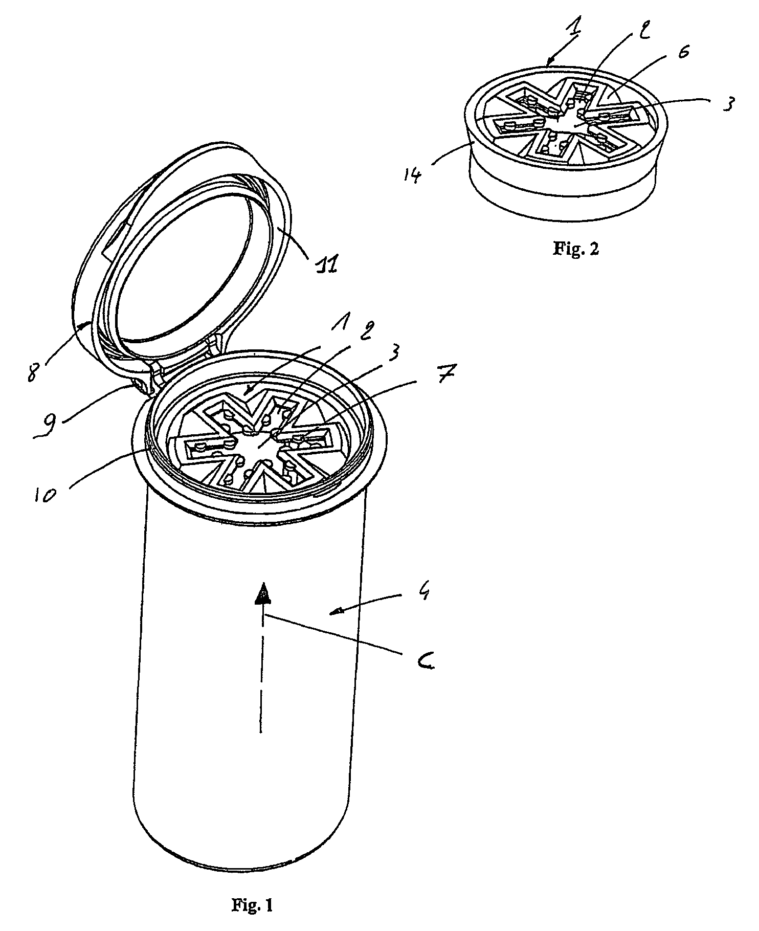 Device for dispensing oblong objects, comprising one main opening and at least one other elongated opening