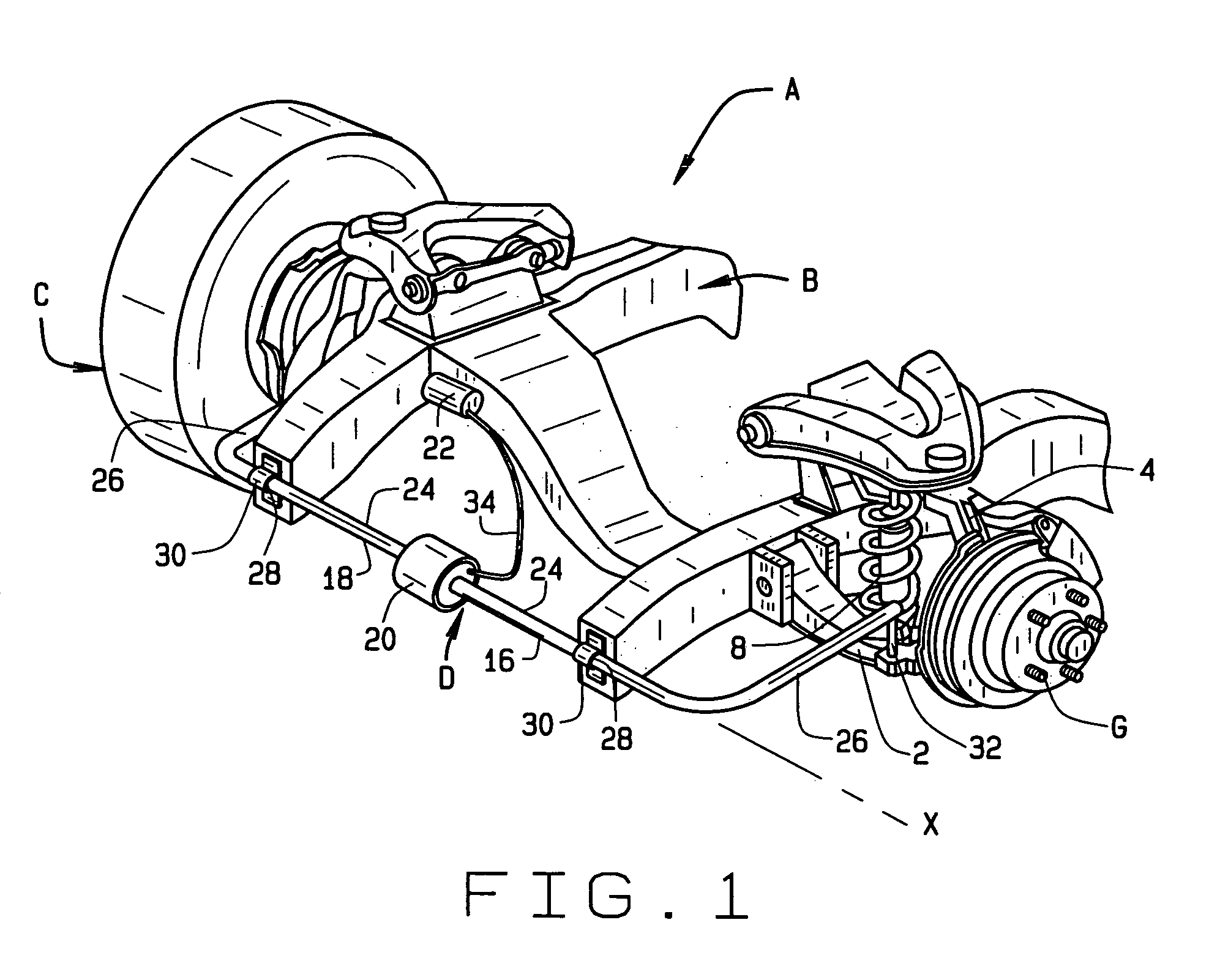 Stabilizer bar having variable torsional stiffness