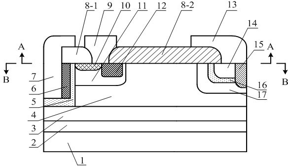 SOI (silicon on insulator) LIGBT (lateral insulated gate bipolar transistor) device unit with p buried layer and longitudinal channel