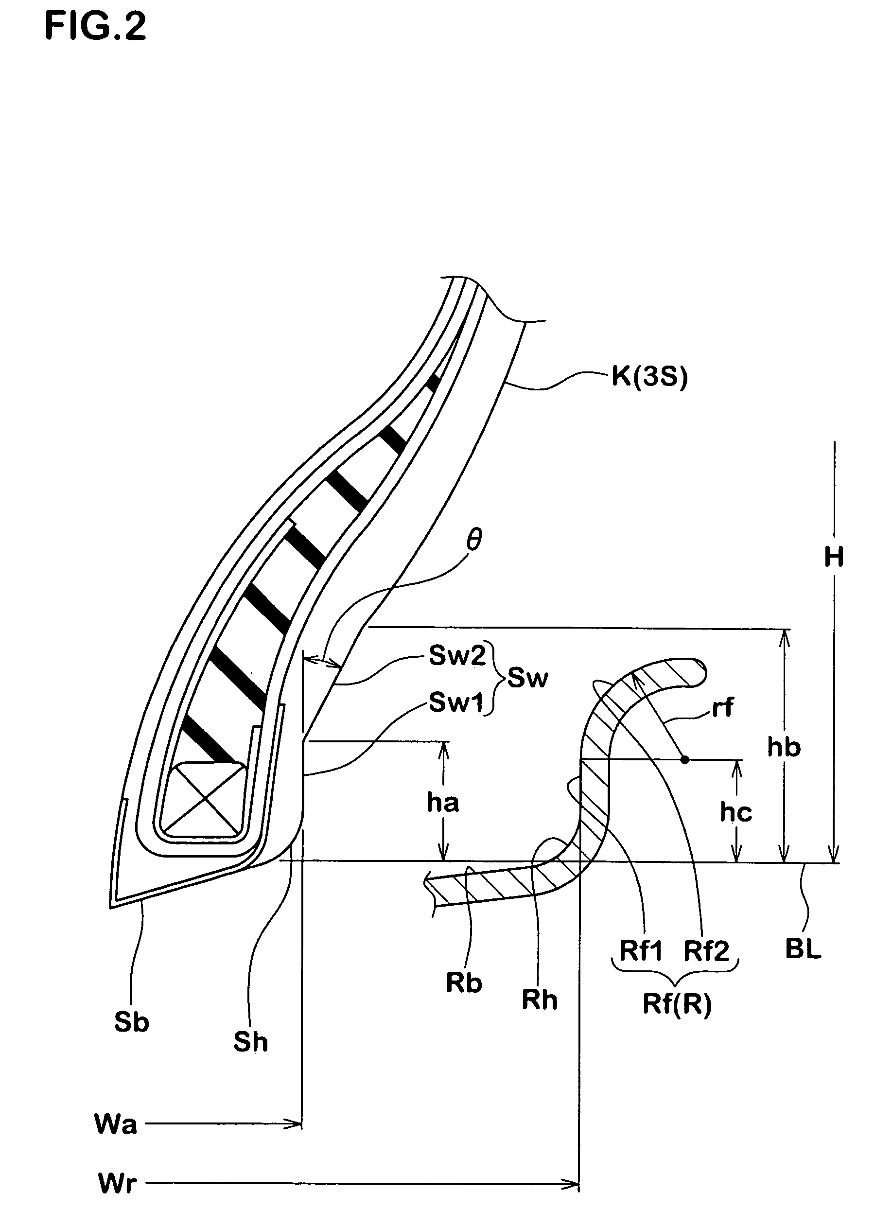 Pneumatic tire with specified bead portion profile