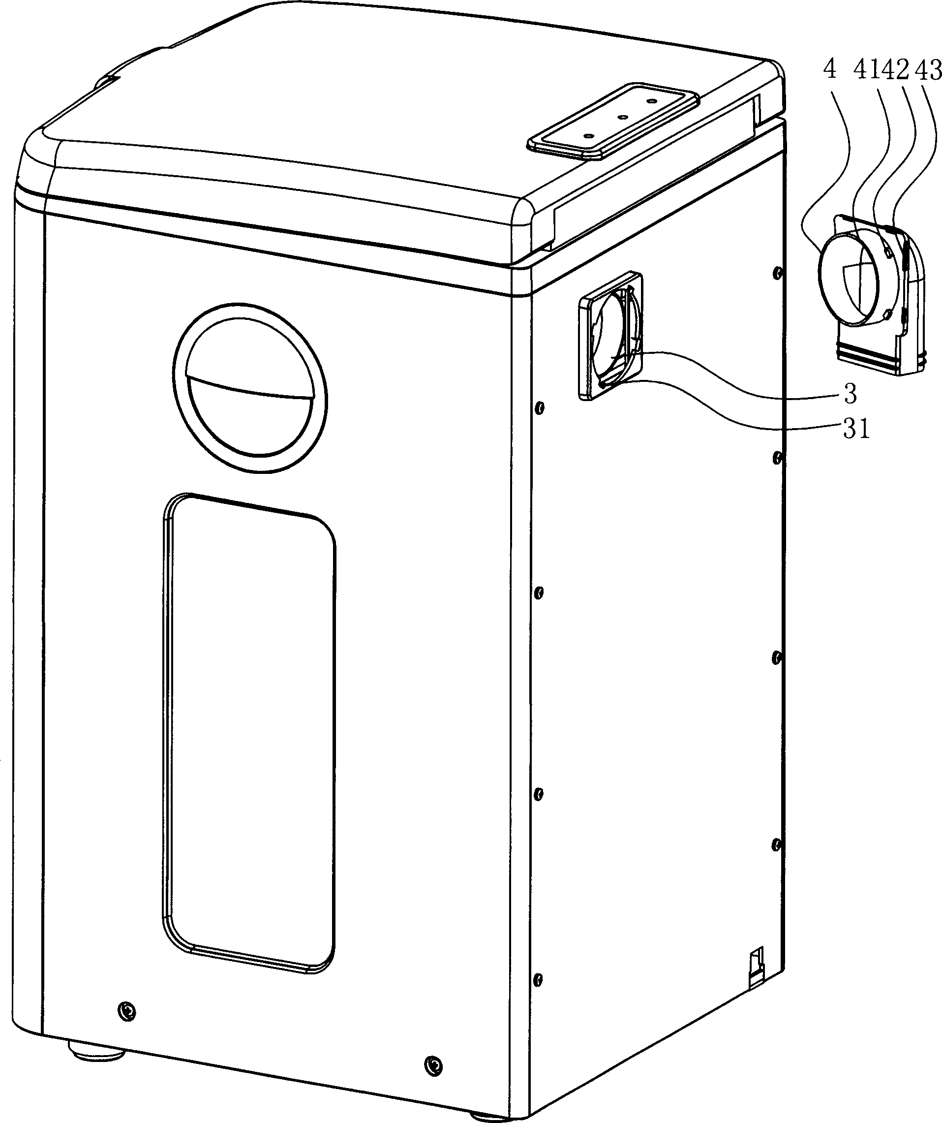 Gas-exhausting-channel device for life garbage treatment machine