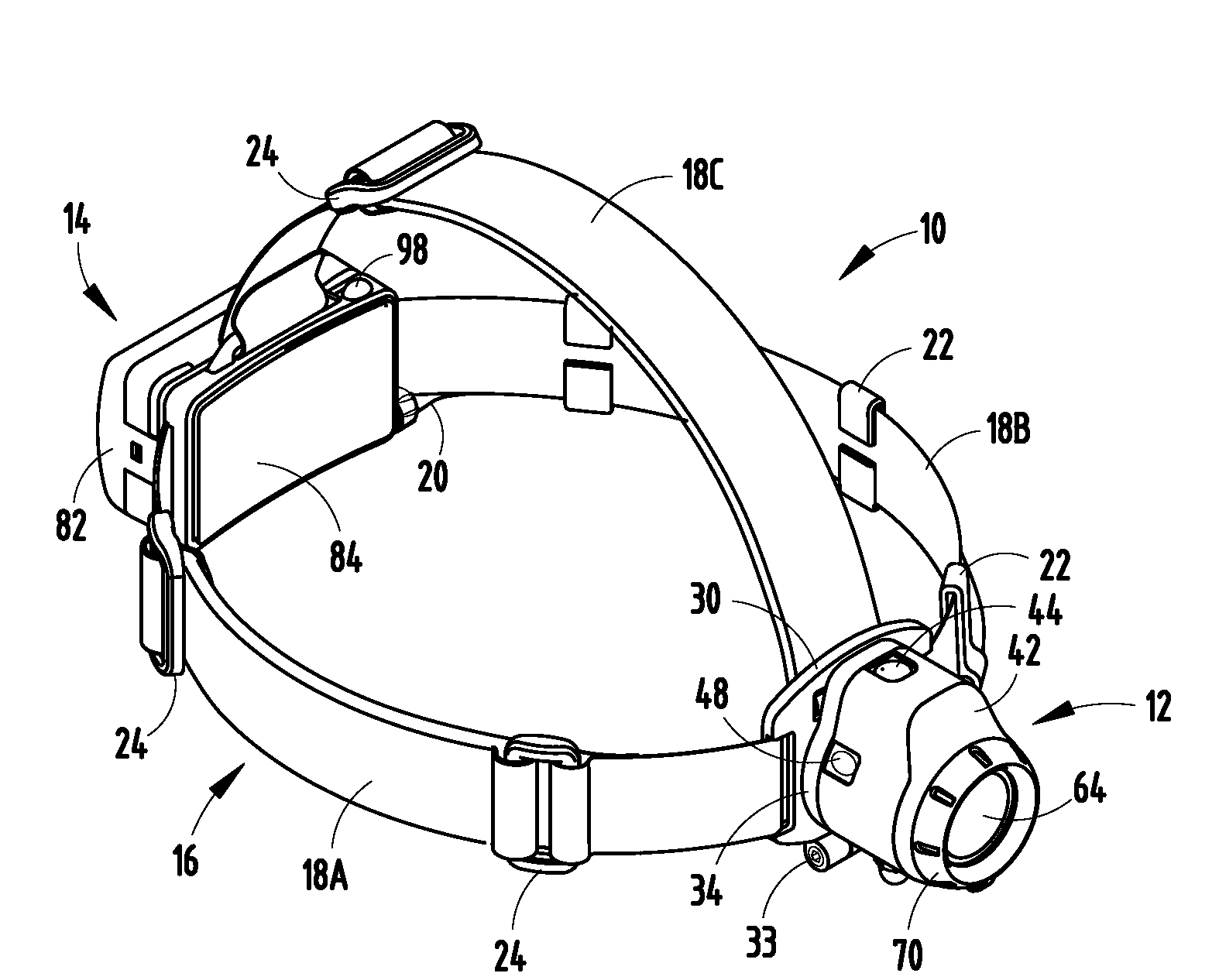 Lighting device having adjustable spot beam