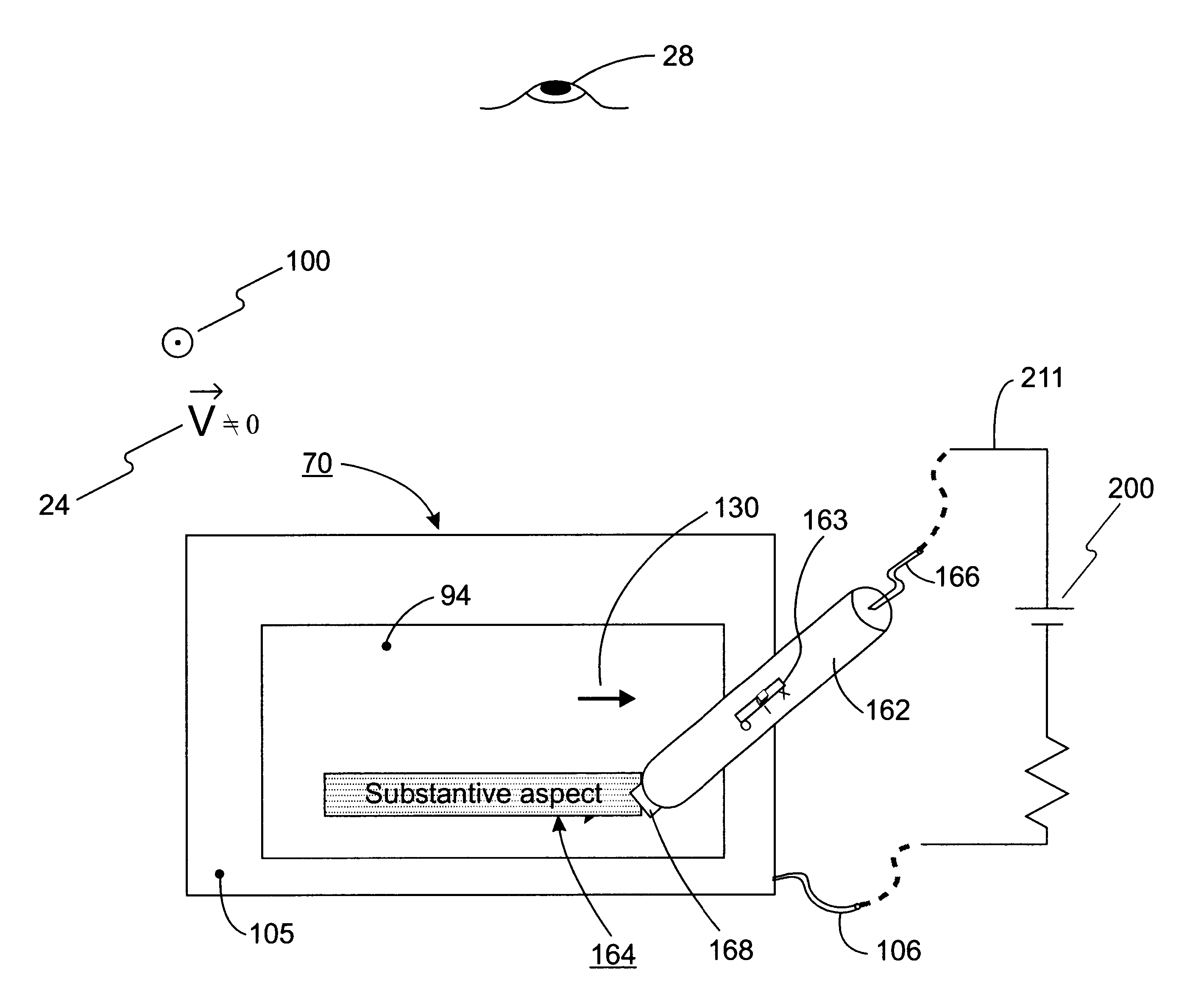 Rotating element sheet material with reversible highlighting