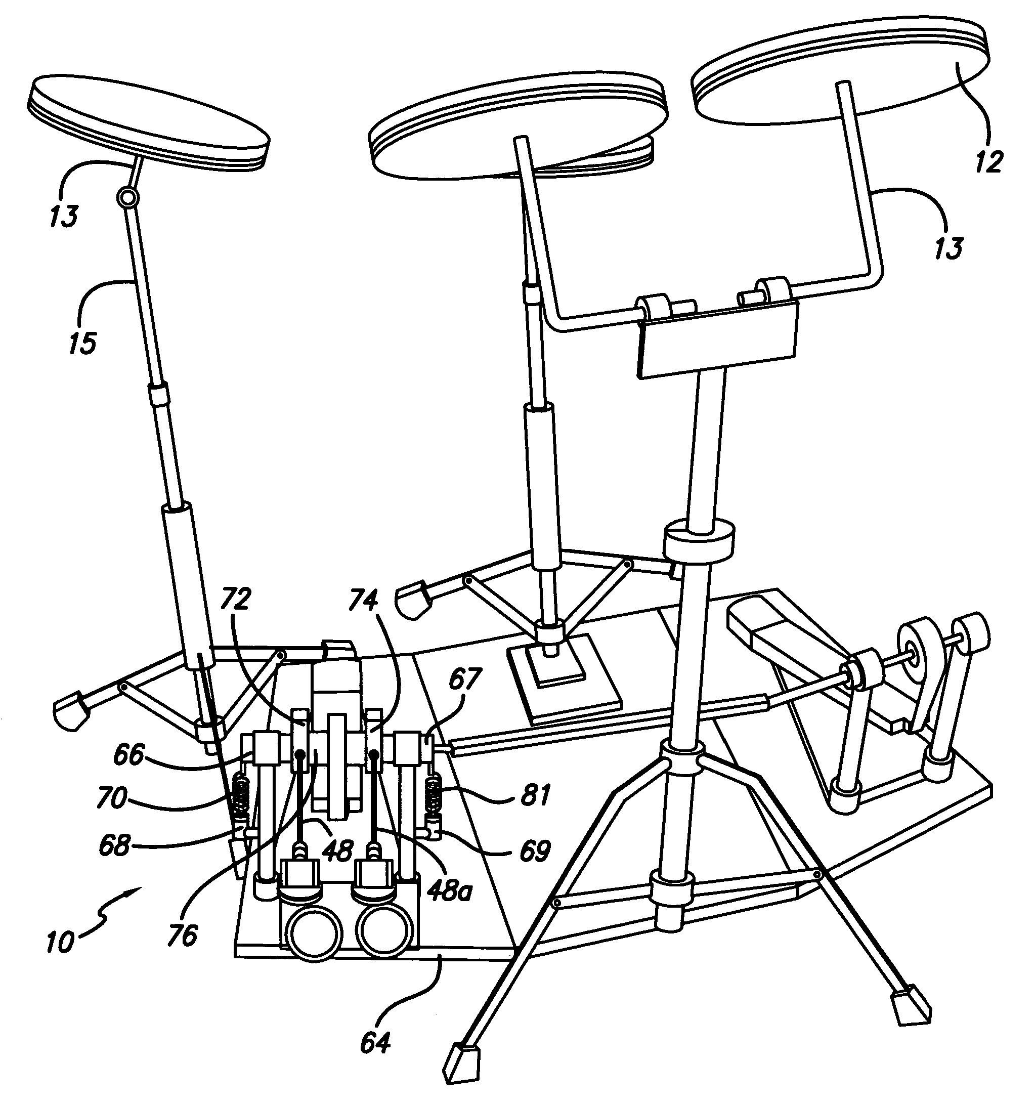 Musical drum practice pads